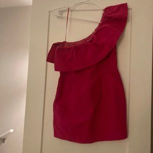 Rebecca Taylor One Shoulder Ruffle Dress